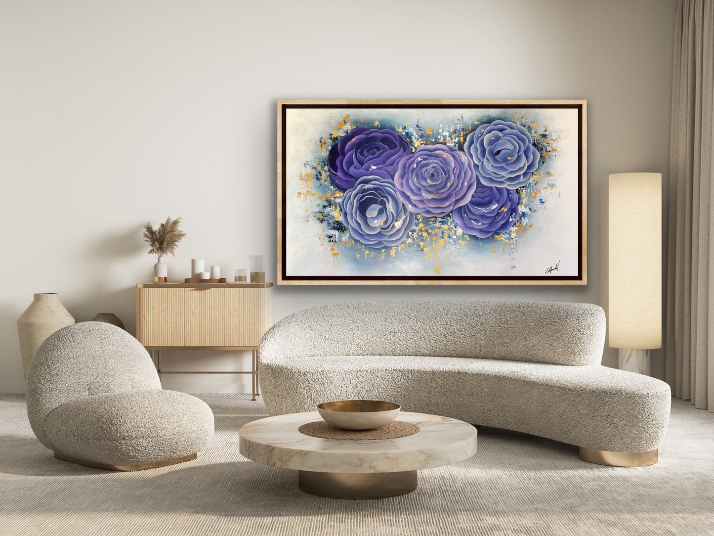 Invierno - Cuadro decorativo de camelias